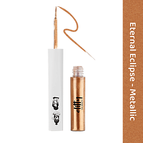 Elitty All Eyes On You Pop Liquid Metallic Eyeliner With Witch Hazel, Amla & Almond Oil, 4 ml Eternal Eclipse