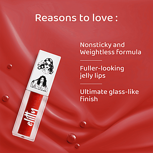 Elitty Jelly Lips Lip Gloss With Witch Hazel, Jojoba & Avocado Oil, 4 ml Pretty Extra 