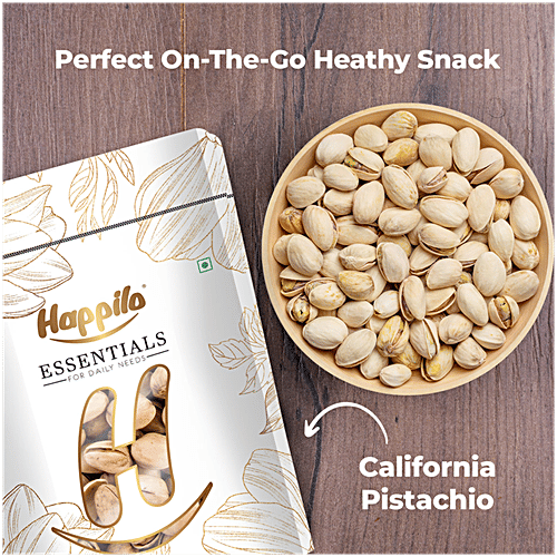 Happilo Essentials California Pistachio, 200 g (Pack of 5) Cholesterol Free, Gluten Free, Non-GMO, Pure & Natural