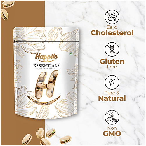 Happilo Essentials California Pistachio, 200 g (Pack of 5) Cholesterol Free, Gluten Free, Non-GMO, Pure & Natural