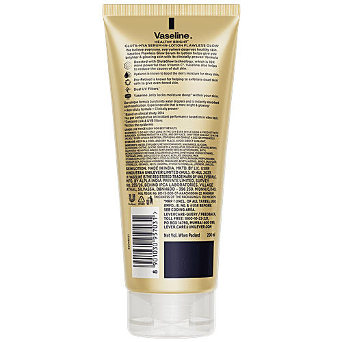Vaseline Gluta-Hya Flawless Glow Serum-In-Lotion, 200 ml  Non Sticky, 10X More Powerful than Vitamin C