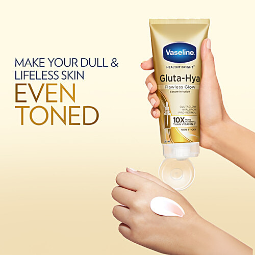 Vaseline Gluta-Hya Flawless Glow Serum-In-Lotion, 200 ml  Non Sticky, 10X More Powerful than Vitamin C