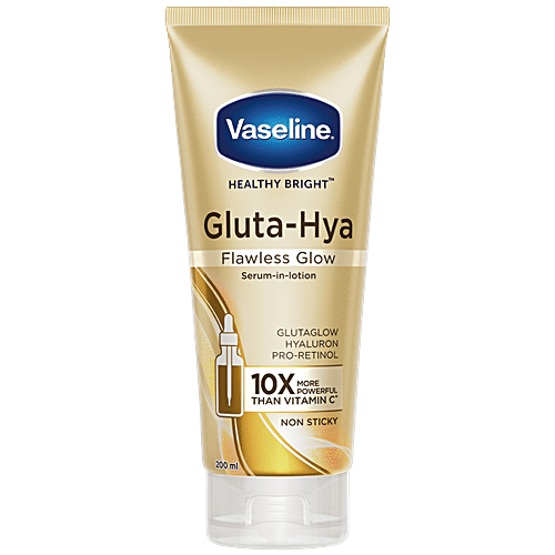 Vaseline Gluta-Hya Flawless Glow Serum-In-Lotion, 200 ml  Non Sticky, 10X More Powerful than Vitamin C