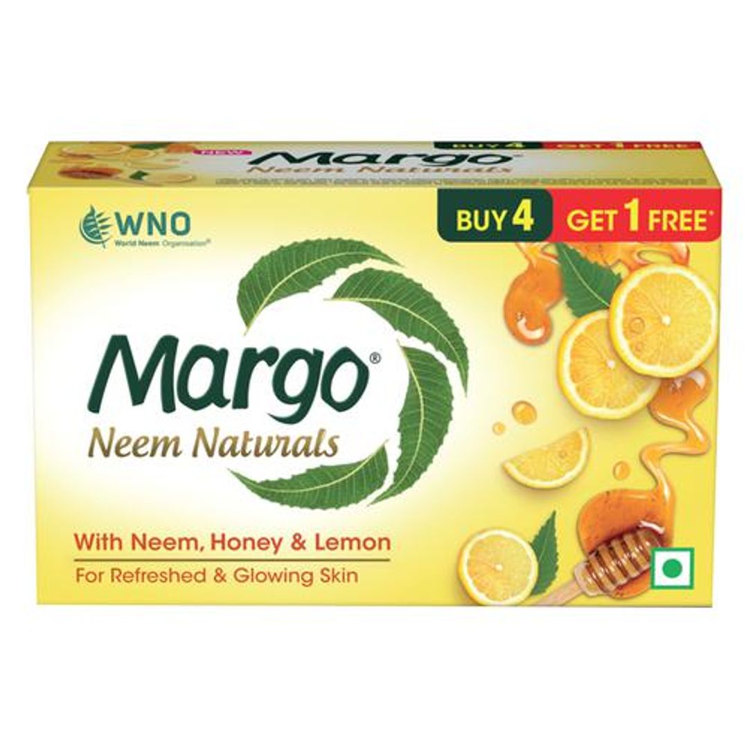 Margo Neem Naturals Honey & Lemon, 100 g (Buy 4 Get 1 Free)