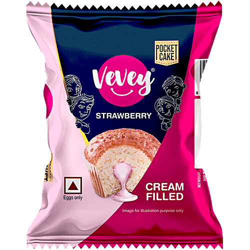 VEVEY Strawberry Cream-Filled Pocket Cake, 17 g