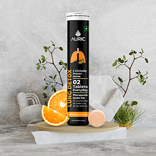 Auric Lung Detox Supplement With Natural Blend Of NAC, Pushkarmool, Piper Longum & Liquorice Herbs Extract, 20 pcs  Lungs Cleaner, Detoxification & Immune Defence