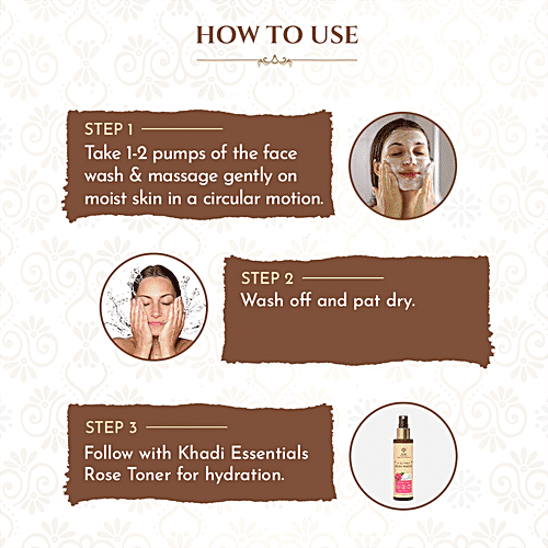 Khadi Essentials Charcoal Face Wash - With Aloe Vera & Green Tea, For Oil Control & Detox, 100 ml  