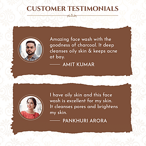 Khadi Essentials Charcoal Face Wash - With Aloe Vera & Green Tea, For Oil Control & Detox, 100 ml  