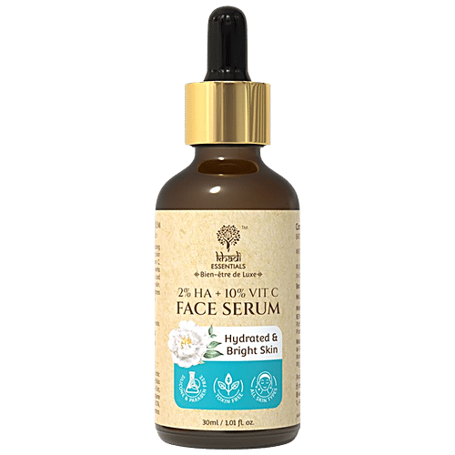 Khadi Essentials 2% HA + 10% Vitamin C Face Serum - For Hydrated & Bright Skin, 30 ml  With Tea Tree Extracts