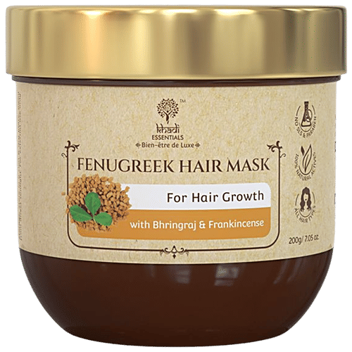 Khadi Essentials Fenugreek Hair Mask - With Bhringraj & Frankincense, For Hair Growth, 200 g  