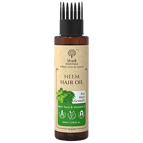 Buy Khadi Essentials Neem Hair Oil With Tulsi & Vitamin E, For Hair