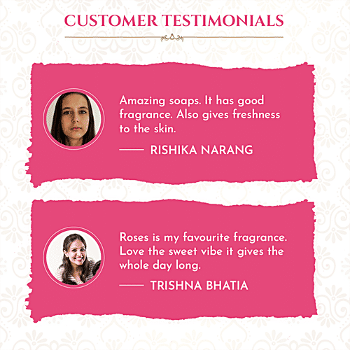 Khadi Essentials Rose Water Herbal Handmade Soap - For Soft & Toned Skin, 100 g  