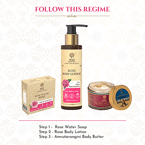 Khadi Essentials Rose Water Herbal Handmade Soap - For Soft & Toned Skin, 100 g  