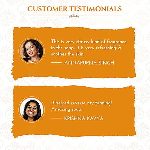 Khadi Essentials Vitamin C & Orange Herbal Handmade Soap - For Anti-Tan & Glow, 100 g  