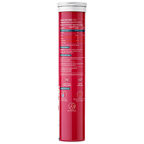 Naturyz L-Carnitine L Tartrate 2400 mg  Effervescent Tablets - Fat burner, Weight Loss, 20 Tablets (Pack of 3) 