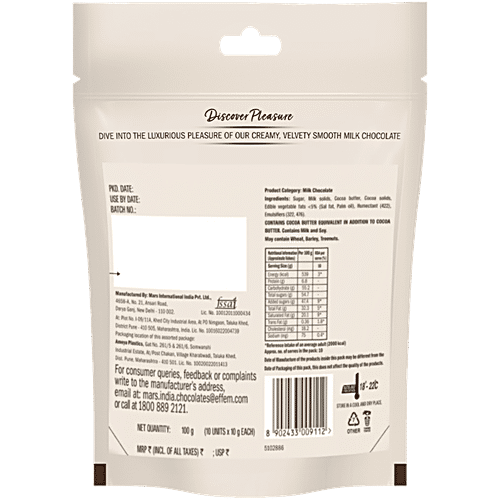 Galaxy Smooth Milk Mini Chocolates Pack, 100 g (10x10 g Each) With Goodness of Milk & Cocoa