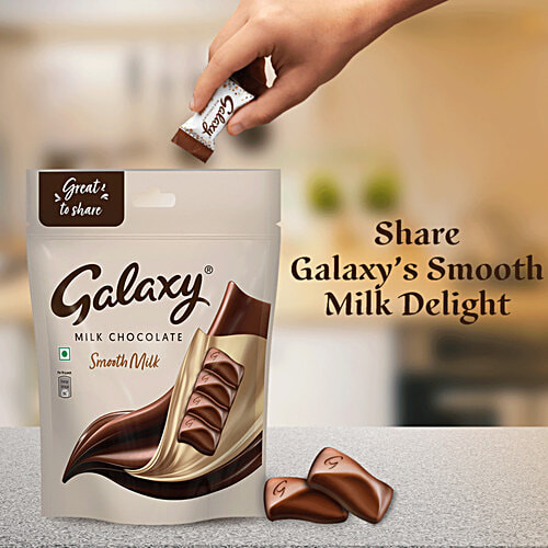 Galaxy Smooth Milk Mini Chocolates Pack, 100 g (10x10 g Each) With Goodness of Milk & Cocoa