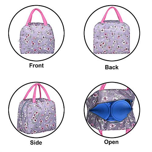 DP Insulated Lunch Bags Multiuse For School, Office, Picnic, Thermal Tote Bag - Purple, 1 pc