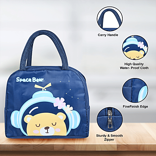 DP Insulated Lunch Bags Multiuse For School, Office, Picnic, Thermal Tote Bag - Blue, 1 pc  