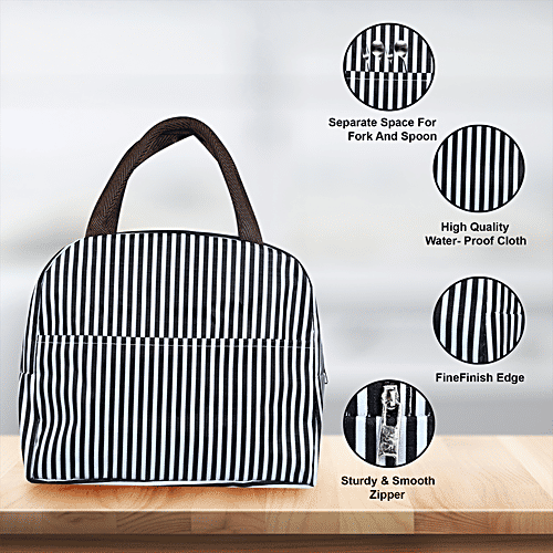 DP Insulated Lunch Bags Multiuse for School, Office, Picnic, Thermal Tote Bag - Stripe, 1 pc