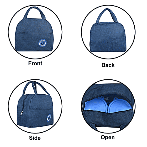 DP Insulated Lunch Bags - Multiuse For School, Office, Picnic, Thermal Tote Bag, Dark Blue, 1 pc  