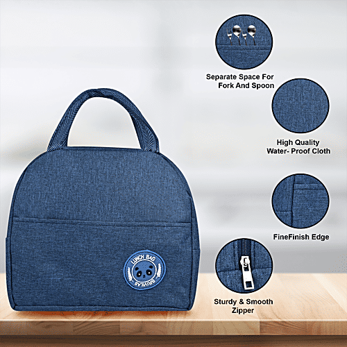 DP Insulated Lunch Bags - Multiuse For School, Office, Picnic, Thermal Tote Bag, Dark Blue, 1 pc  