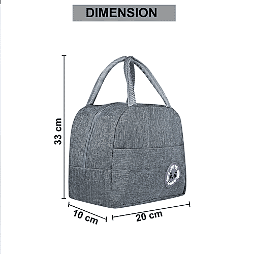 DP Insulated Lunch Bags - Multiuse For School, Office, Picnic, Thermal Tote Bag, Charcoal Grey, 1 pc  