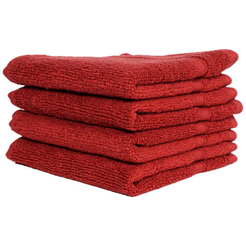 VC Face Towel - Red, 4 pcs  