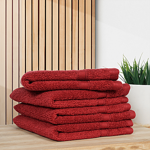 VC Face Towel - Red, 4 pcs  