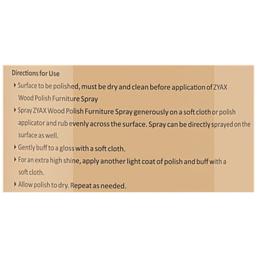 Zyax Wood Polish Furniture Spray, 500 ml  