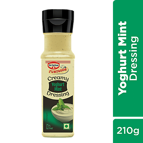 Dr.Oetker FunFoods Creamy Yoghurt Mint Dressing, 210 g PET Jar 75% Fat Free