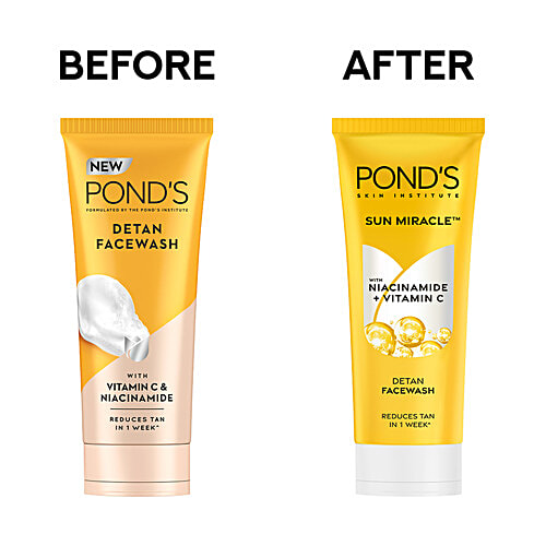 Ponds DeTan Facewash-With Niacinamide & Vitamin C,Reduces In 1 Week,For All Skin Types, 100 g