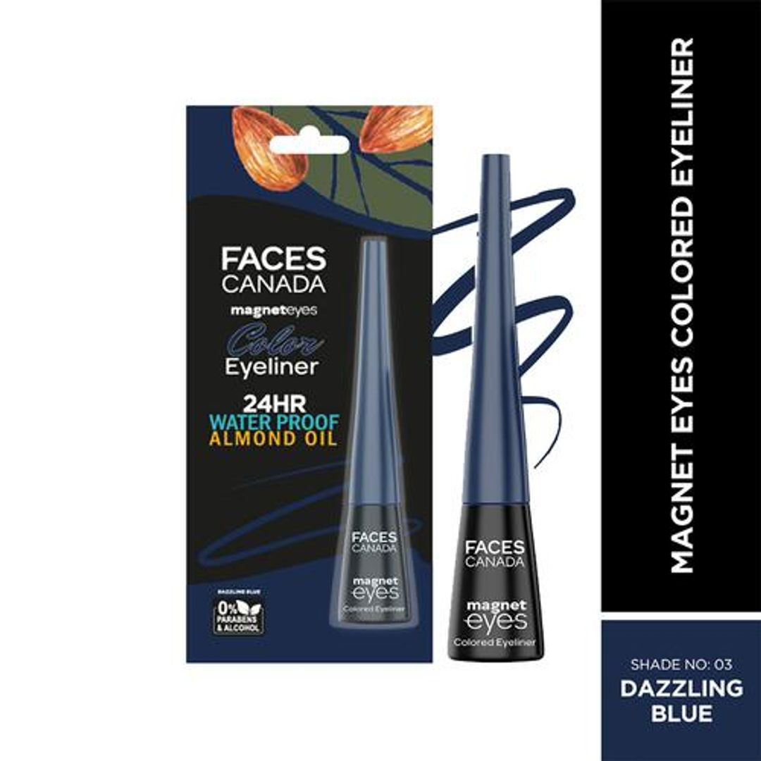FACES CANADA Magneteyes Colored Eyeliner - Long-Lasting, 24 Hrs Waterproof, 4 ml Dazzling Blue