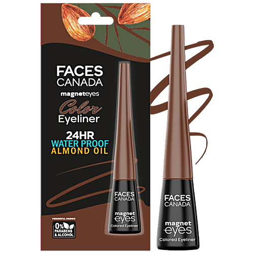 Faces Canada Magneteyes Colored Eyeliner - Long-Lasting, 24 Hrs Waterproof, 4 ml Powerful Brown 