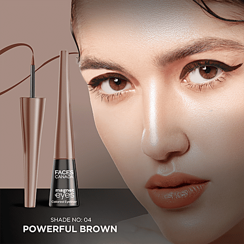 Faces Canada Magneteyes Colored Eyeliner - Long-Lasting, 24 Hrs Waterproof, 4 ml Powerful Brown 