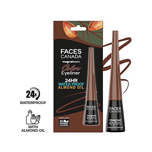Faces Canada Magneteyes Colored Eyeliner - Long-Lasting, 24 Hrs Waterproof, 4 ml Powerful Brown 