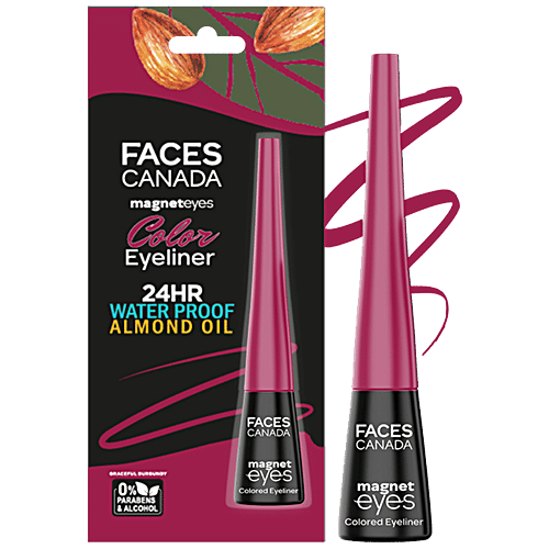 Faces Canada Magneteyes Colored Eyeliner - Long-Lasting, 24 Hrs Waterproof, 4 ml Graceful Burgundy 