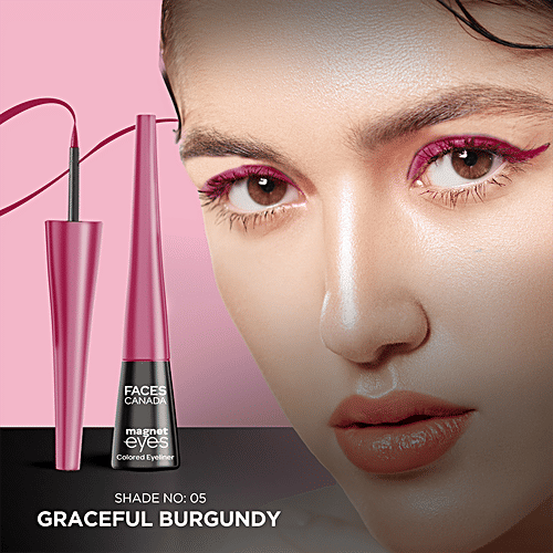 Faces Canada Magneteyes Colored Eyeliner - Long-Lasting, 24 Hrs Waterproof, 4 ml Graceful Burgundy 