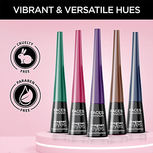 Faces Canada Magneteyes Colored Eyeliner - Long-Lasting, 24 Hrs Waterproof, 4 ml Graceful Burgundy 