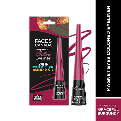 Faces Canada Magneteyes Colored Eyeliner - Long-Lasting, 24 Hrs Waterproof, 4 ml Graceful Burgundy 