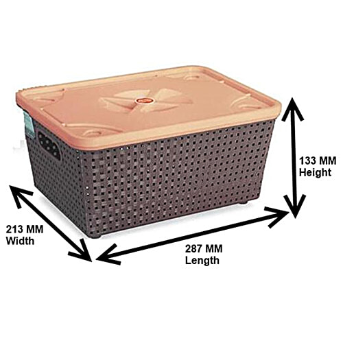 Nakoda Storage/Kitchen Basket With Lid - Multipurpose Assorted Colour, Dune 222, 1 pc  Multipurpose Storage
 BPA-free Plastic