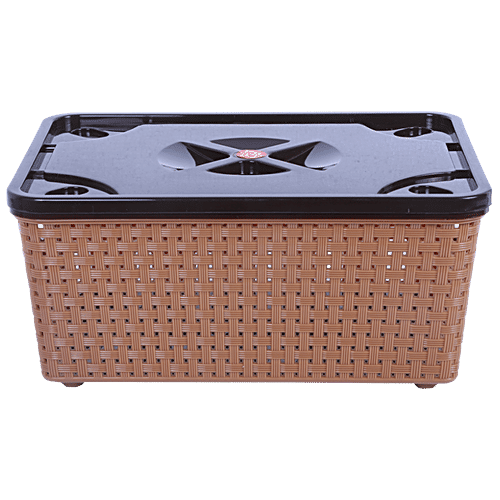 Nakoda Storage/Kitchen Basket With Lid - Multipurpose Assorted Colour, Dune 222, 1 pc  Multipurpose Storage
 BPA-free Plastic