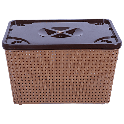 Nakoda Storage/Kitchen Basket With Lid, Multipurpose Assorted Colour, Dune 333, 1 pc  Versatile Storage
 BPA-free Plastic
 Multipurpose Use