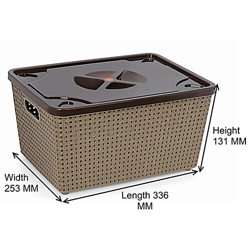 Nakoda Storage Kitchen Basket Multipurpose With Lid Assorted Colour, Dune 555, 1 pc  Versatile Storage
 BPA-free Plastic