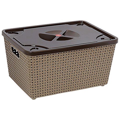 Nakoda Storage Kitchen Basket Multipurpose With Lid Assorted Colour, Dune 555, 1 pc  Versatile Storage
 BPA-free Plastic
