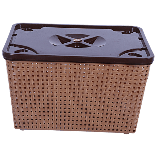 Nakoda Storage Kitchen Basket Multipurpose With Lid Assorted Colour, Dune 555, 1 pc  Versatile Storage
 BPA-free Plastic