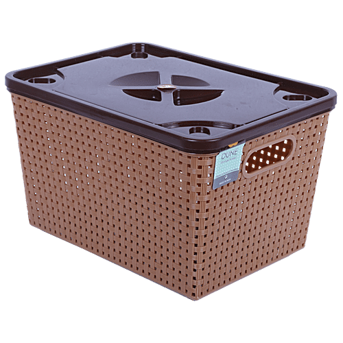 Nakoda Storage Kitchen Basket Multipurpose With Lid Assorted Colour, Dune 555, 1 pc  Versatile Storage
 BPA-free Plastic