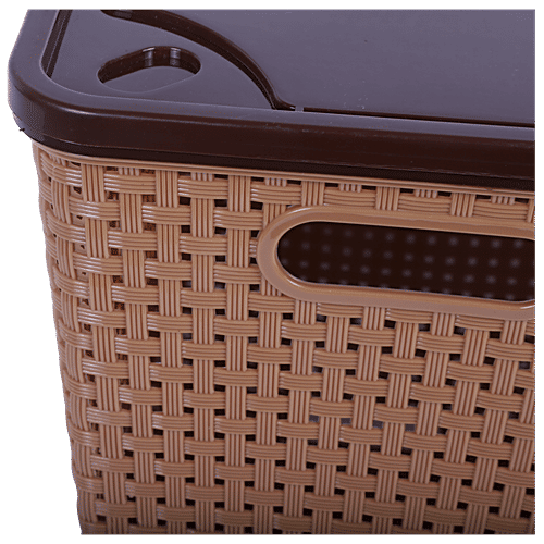Nakoda Storage Kitchen Basket Multipurpose With Lid Assorted Colour, Dune 555, 1 pc  Versatile Storage
 BPA-free Plastic