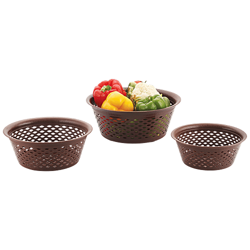 Buy Nakoda Orchid Multipurpose Storage / Kitchen Basket Set Online at