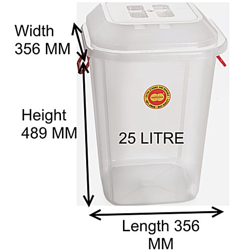 Nakoda Heavy Duty Square Storage & Carry Bucket - With Lid, Transparent Modern, 30 L  